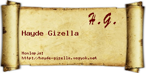 Hayde Gizella névjegykártya